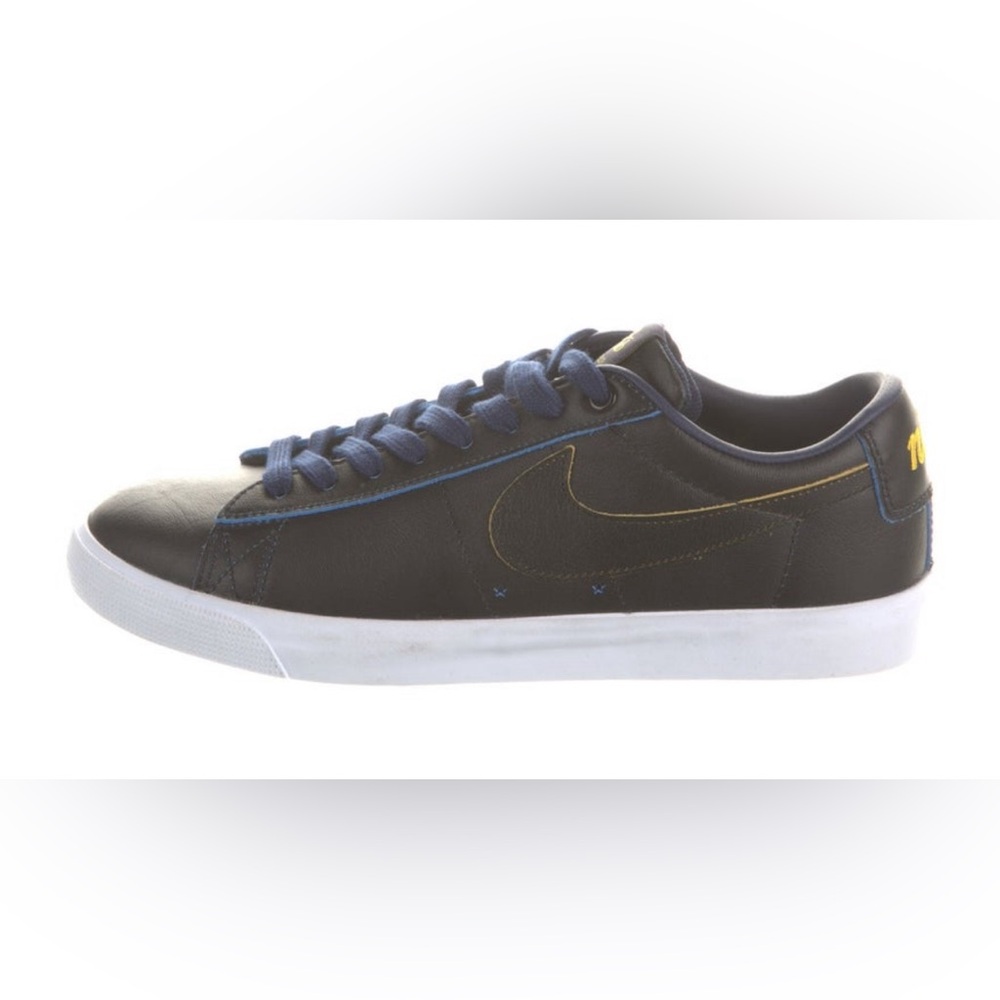Nike Black Sneakers with Blue and Gold Accents